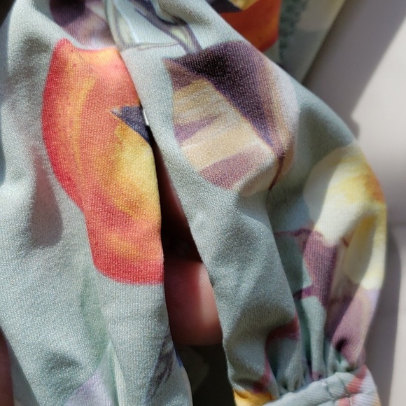 Kona Sol Soft Ruffle Bralette & Double tab Hipster Bikini Floral Fruit Print M - Picture 11 of 14